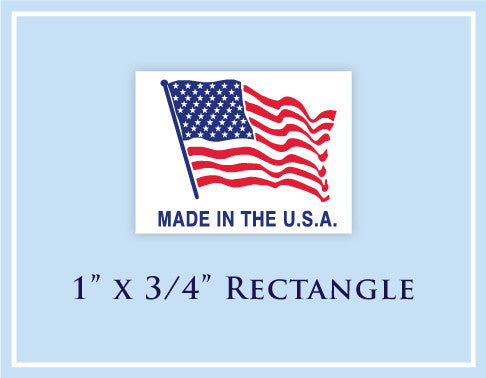 E.  1" x 3/4" Rectangle <p>Made in USA Labels