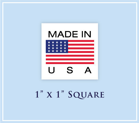 F.  1" x 1" Square <p>Made in USA Labels