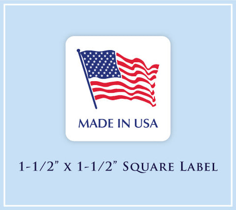 G.  1-1/2" x 1-1/2" Square <p>Made in USA Labels