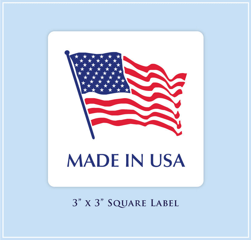 I.  3" x 3" Square <p>Made in USA Labels